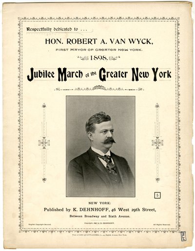Jubiläumsmarsch von Greater New York [Notenblattcover], 1898 von American School